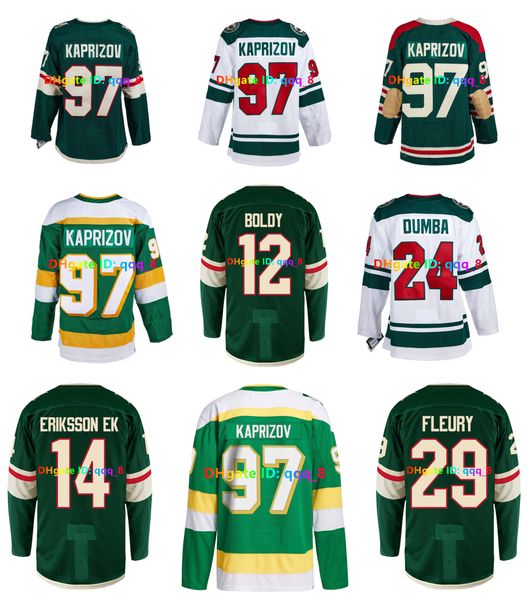Kirill Kaprizov Matt Boldy Wild Hockey Jersey Minnesota Brock Faber Marc-Andre Fleury Joel Eriksson Ek Marcus Foligno Ryan Hartman Calen Add