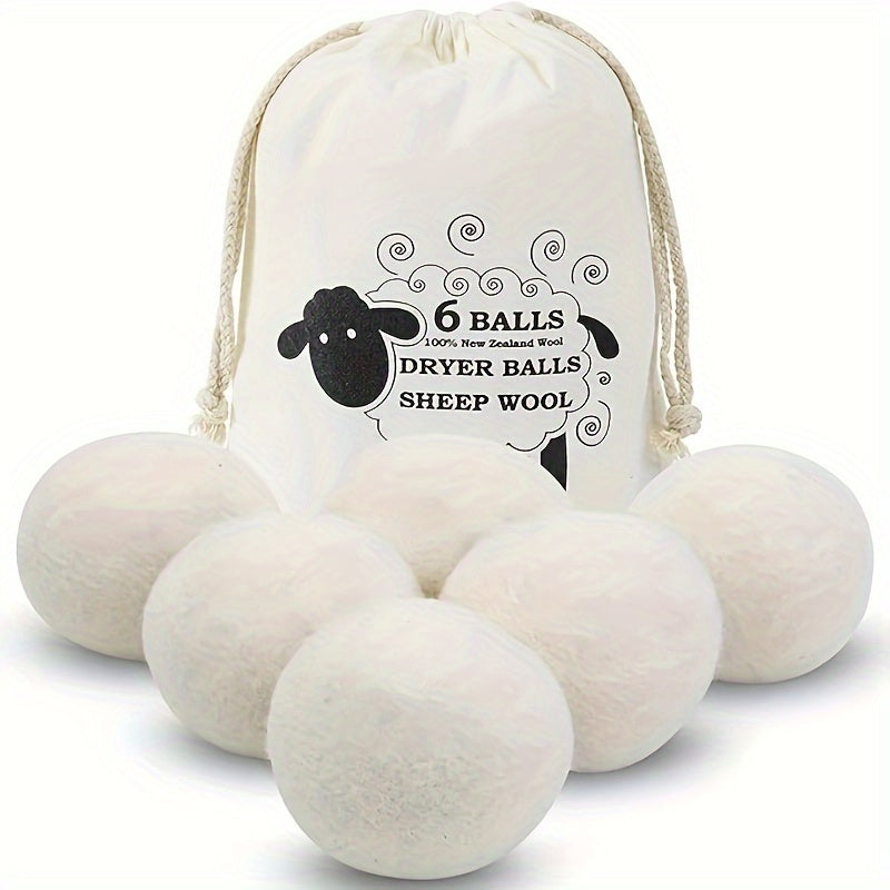 TEMU 6pcs-set Pure Wool Dryer Balls, Clothes , Reduces Wrinkles, Eliminates Static Electricity, Up Drying Speed, Does Not Contain Any Additives Or