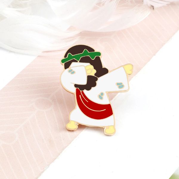Swag Dancing Jesus little Sheep Enamel Pins Cute Happy Animal Brooches Women Men Jeans Coat Lapel Pin Badges Jewelry Gift New