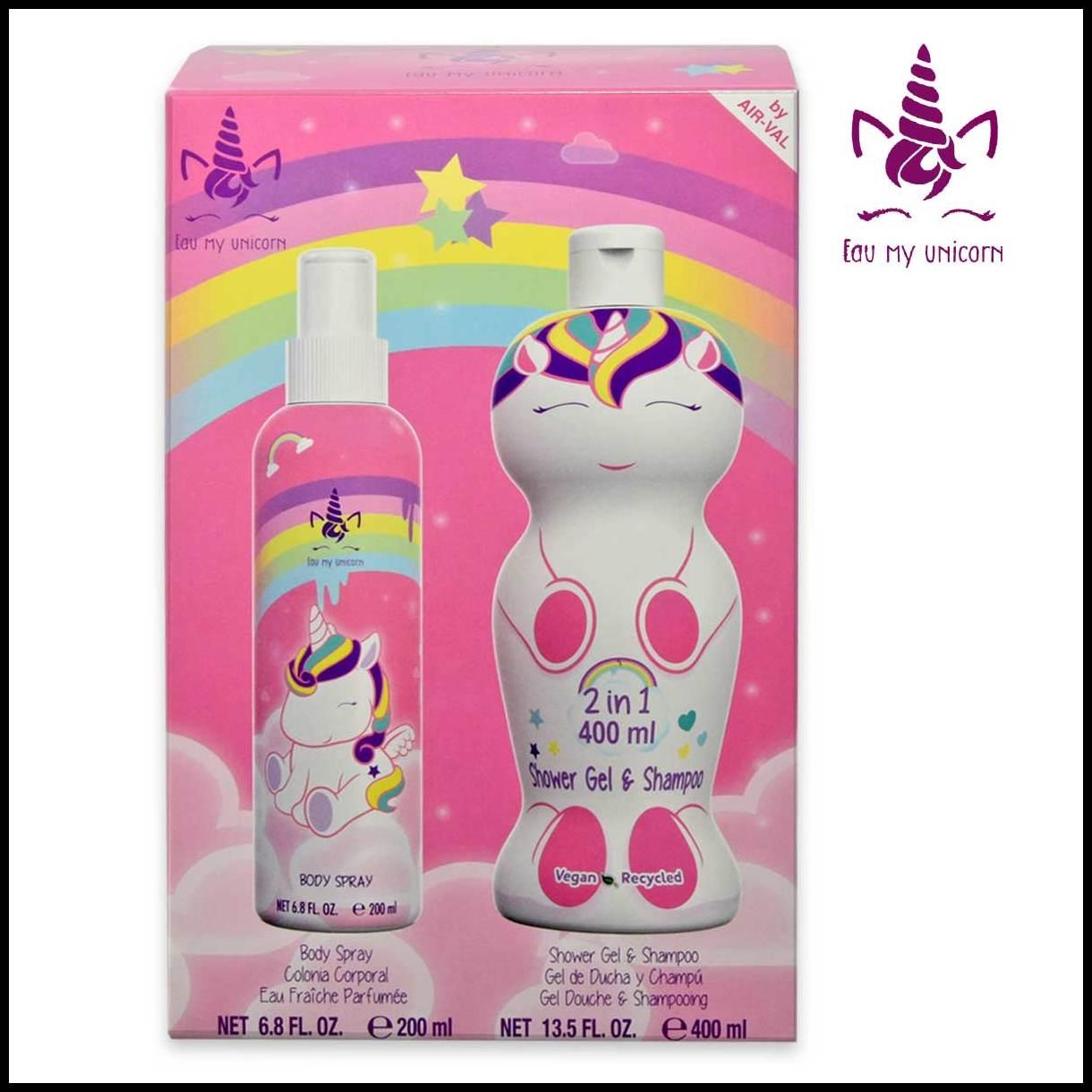 Eau My Unicorn body spray sæt 200ml + gel & shampoo 1d 400ml