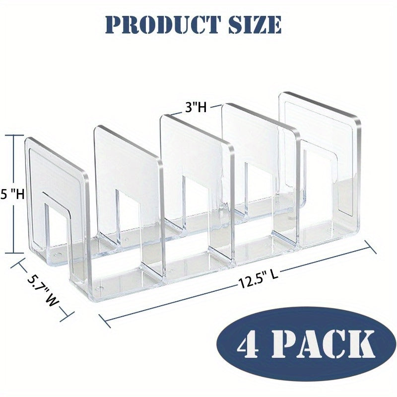 TEMU Clear Acrylic Desk Organizer Set - Stackable File Sorter For Mail-documents-notebooks | Multi-use Purse & Handbag Divider | Office & Homeschool