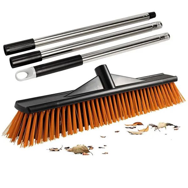 Hard Bristle Broom Scrubbing Floor Broom Shower Cleaning Brush Deck Scrub Brush Grout Brush For Garages Swimming Pools Balconies 240329