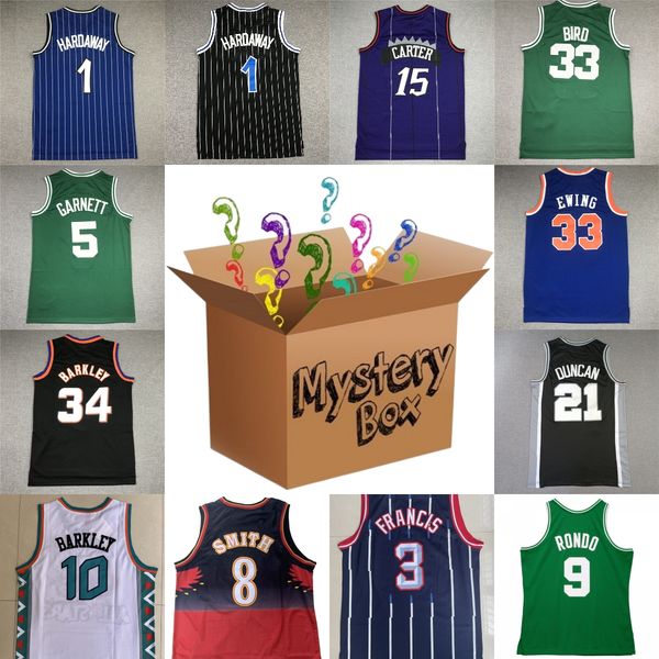 MYSTERY BOX basketball jerseys Mystery Boxes Sports Shirt Gifts for Any shirts 15 Vince Carter Tim Duncan Dikembe Mutombo Latrell Sprewell S
