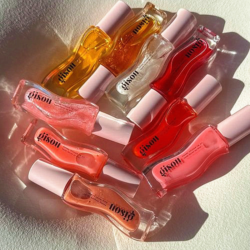 5 Colors Gisou Lip Oil 3ML Moisturizing Temperature Liquid Lipstick Honey Color Moistourizing Lip Makeup Lip Oil Long Lasting Nourishing Lip Care