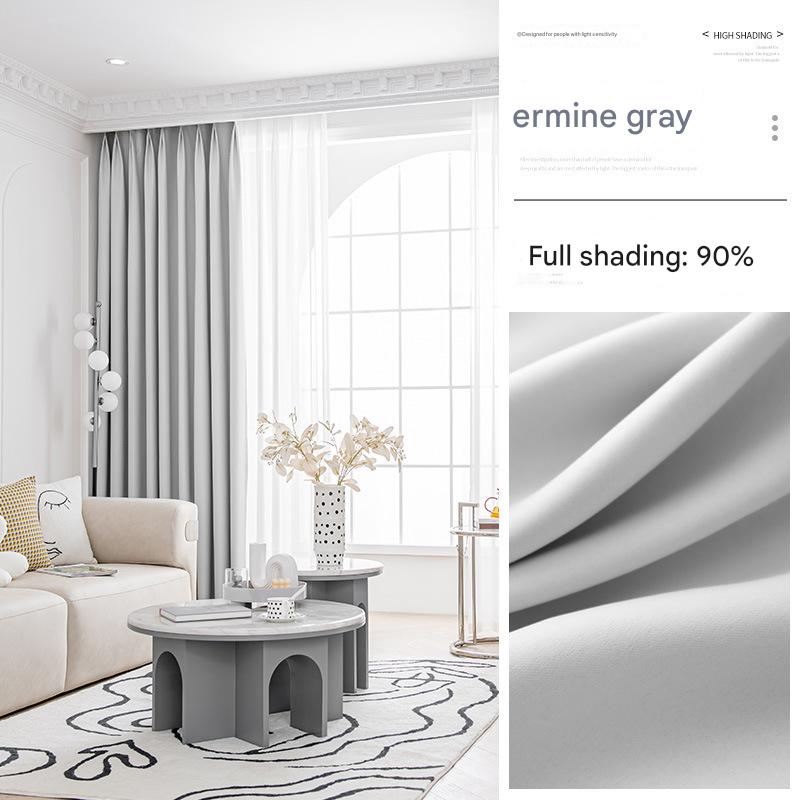 YL-36734 bedroom full blackout curtain new living room thickened sunscreen bay window cloth rental house light luxury