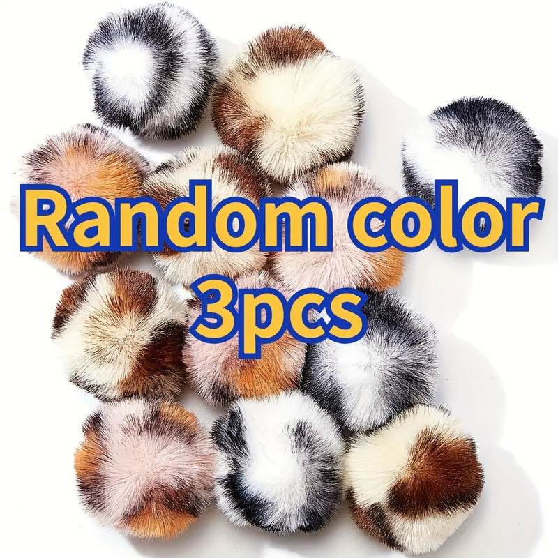 TEMU 3pcs Soft Plush Cat Toy Balls With Mor Stripes - Interactive For , No Batteries Required