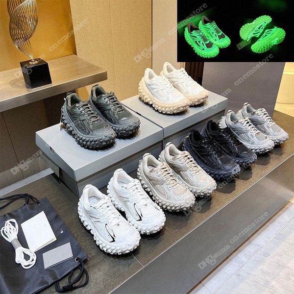 Designer balenciga Defender Sneaker Men Women Outdoor Shoes Rubber Platform Tire Shoe Sneakers Beige Black Khaki Army Green thick sole Train