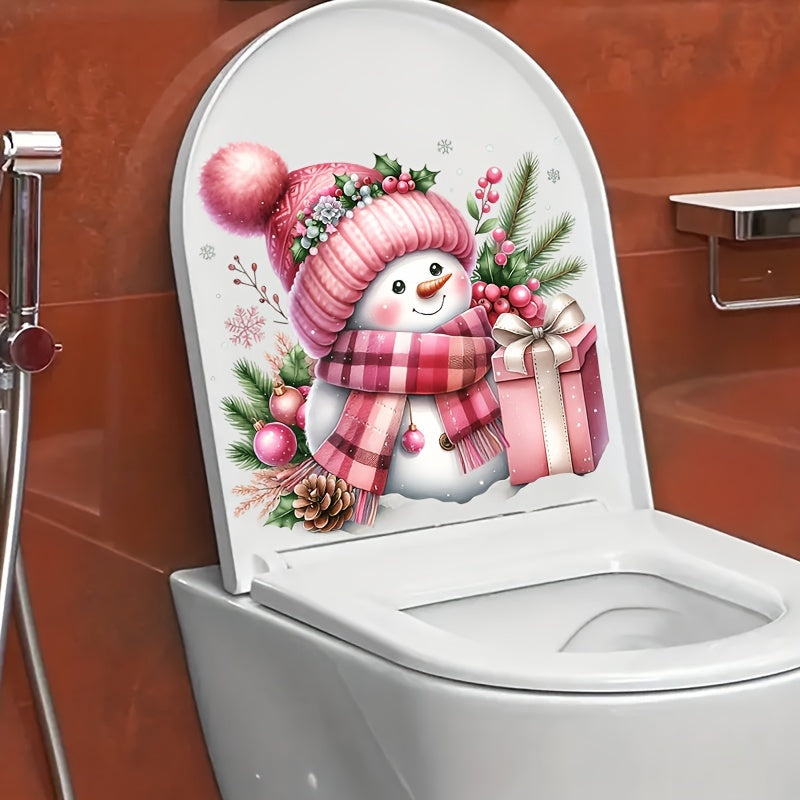 TEMU Christmas Snowman Decal - -adhesive, - , Bathroom For Decor