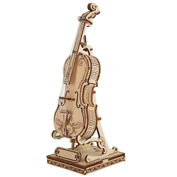 violin 3D Wooden Puzzle Scale ModelDIY Model Kit Handcraft GiftHome DecorationMechanical Model Kit Building ToyXJ241218