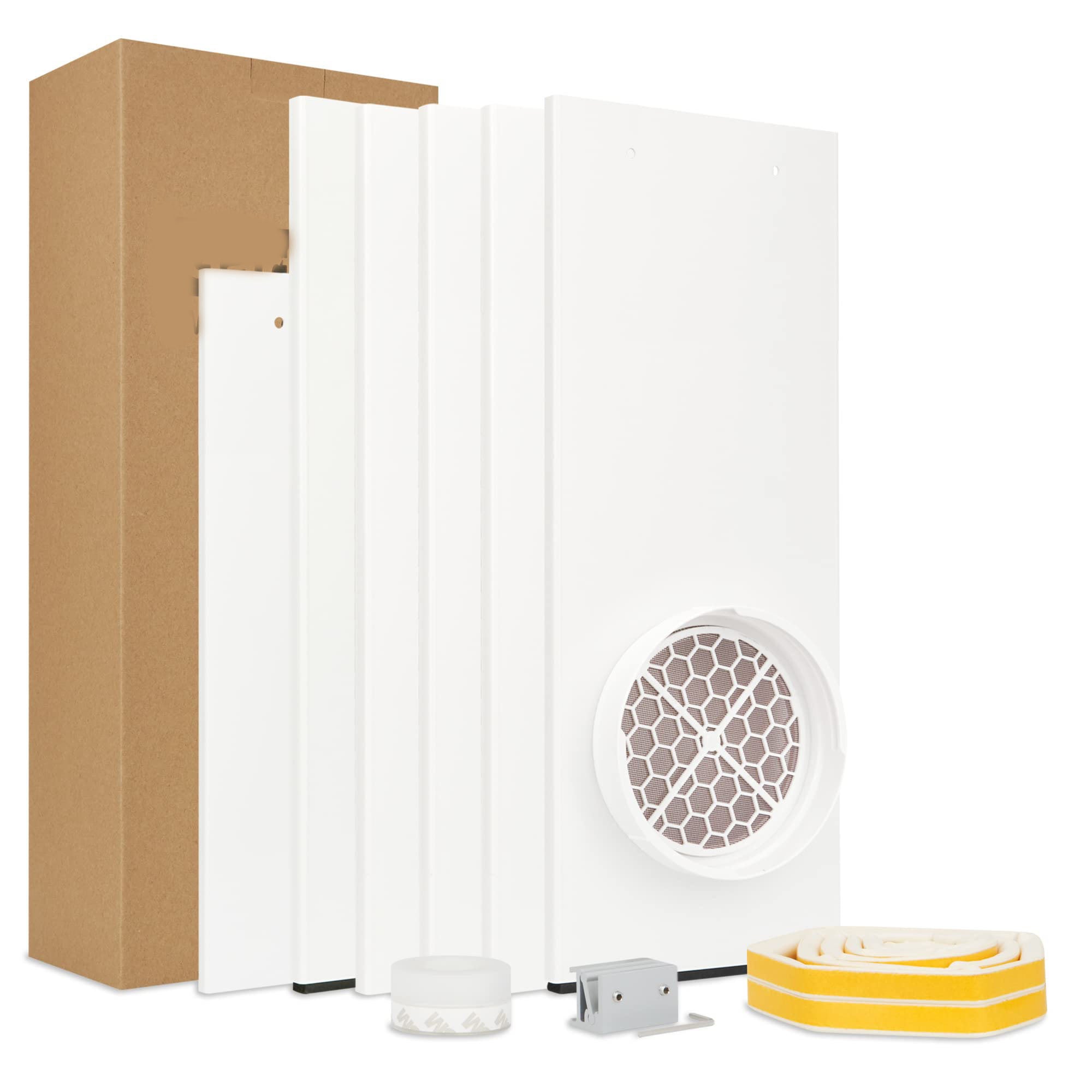 TEMU Sliding Door Portable Air Conditioner Seal Kit Compatible With 5.1” -5.9 ” Hose, Max Length 61.42”-94.5”, Sliding Door Ac Vent Kit With Vent