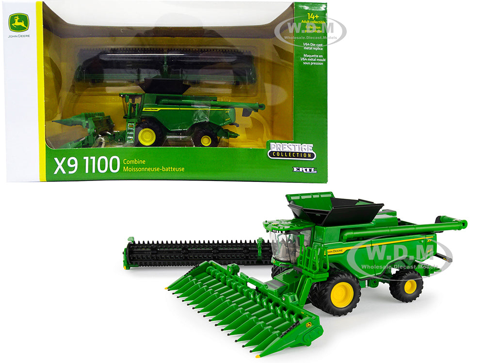 John Deere X9 1100 Combine with 12-Row Corn Head and Draper Grain Head 1-64 Diecast Model by ERTL TOMY