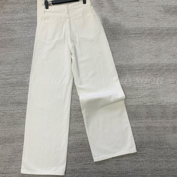 Women Jeans White Straight Leg Jeans Fashion Denim Size 25-30 26519