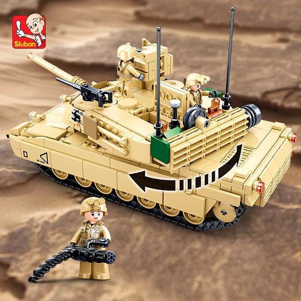 781pcs Military Series Model Building Block Toys M1A1 Tank Model Creative DIY Toy Assembled Building Blocks Kit Z250208