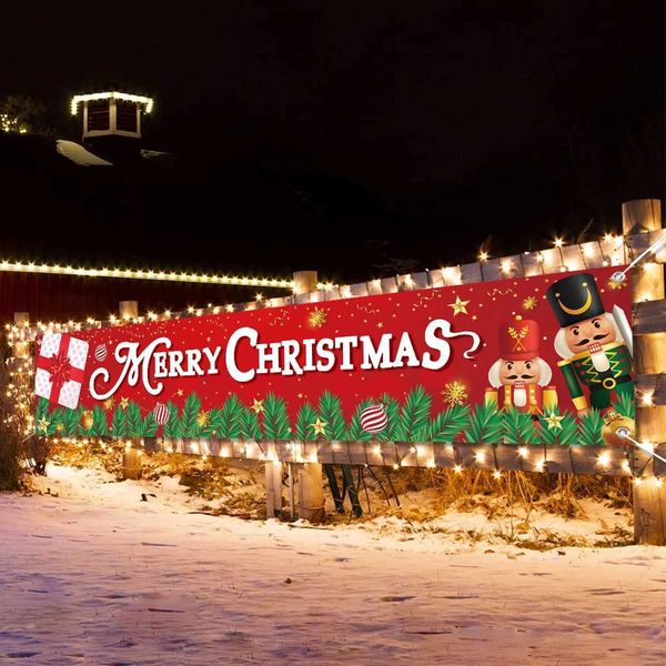 Christmas Nutcracker Banner Navidad Natal Noel Photo Background Merry Christmas Home Decor 2024 Happy New Year 2025 W241029