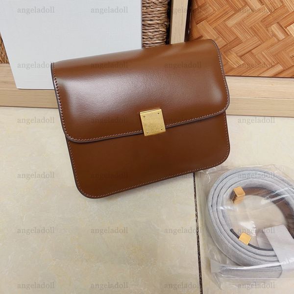 10A Mirror Quality Designers Classic Box Teen Bag Mini 18.5cm Womens Real Leather Flap Bags Luxury Shiny Calfskin Handbag Crossbody Shoulder