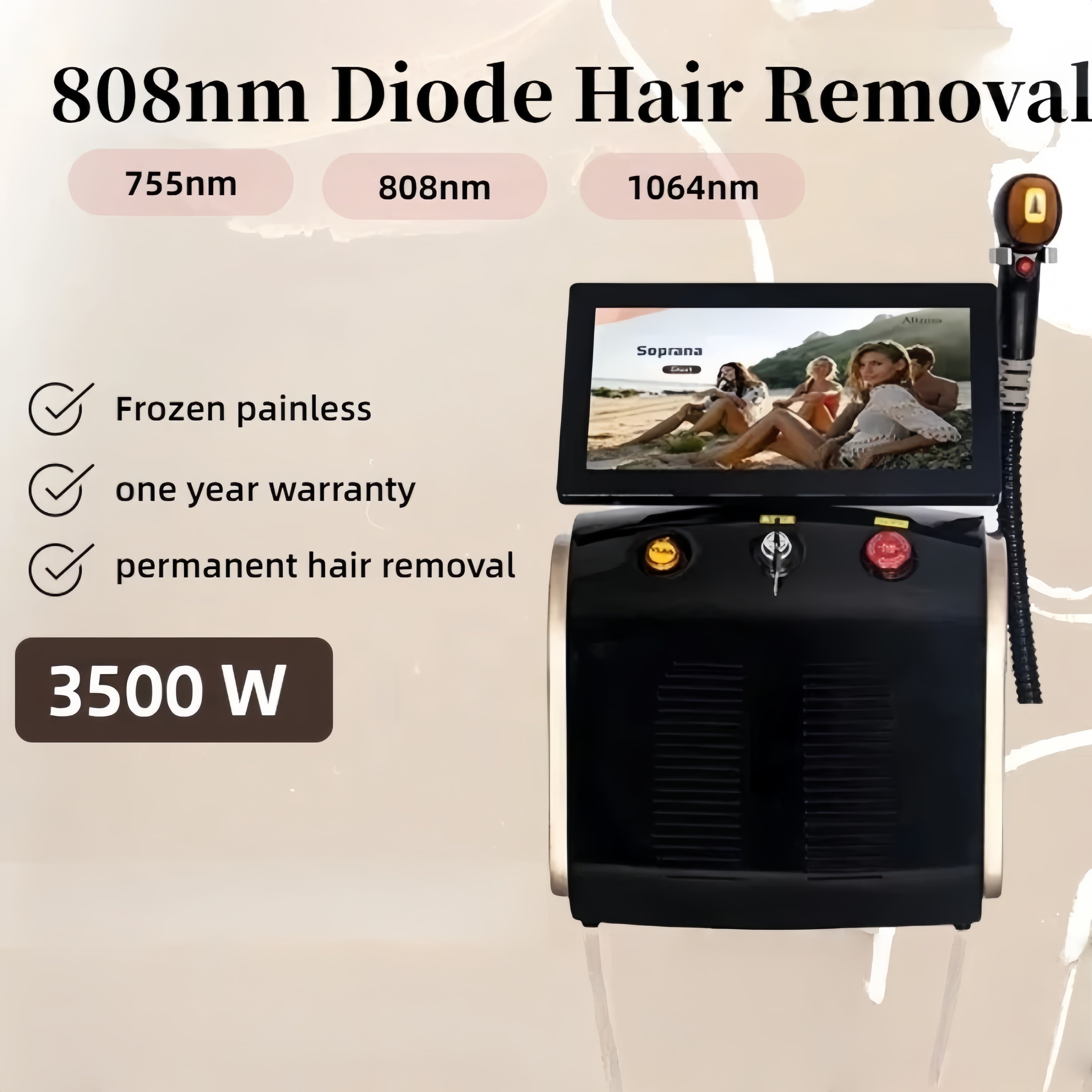 808nm diode laser 755nm 808nm 1064nm professional body hair removal machine Long term painless hair removal beauty Suitable for home and beauty salo