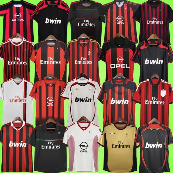 AC 1988 Retro soccer jerseys 02 03 04 05 06 07 09 10 11 12 13 14 15 16 17 AC KAKA MILAN IBRAHIMOVIC WEAH football shirts 2002 2003 2004 2005