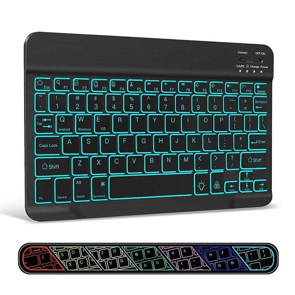 RGB Wireless Keyboard Keyboard Backlit Wireless Keyboards Russian Mini 10 Inch Rechargeable For ipad TabletLX241031