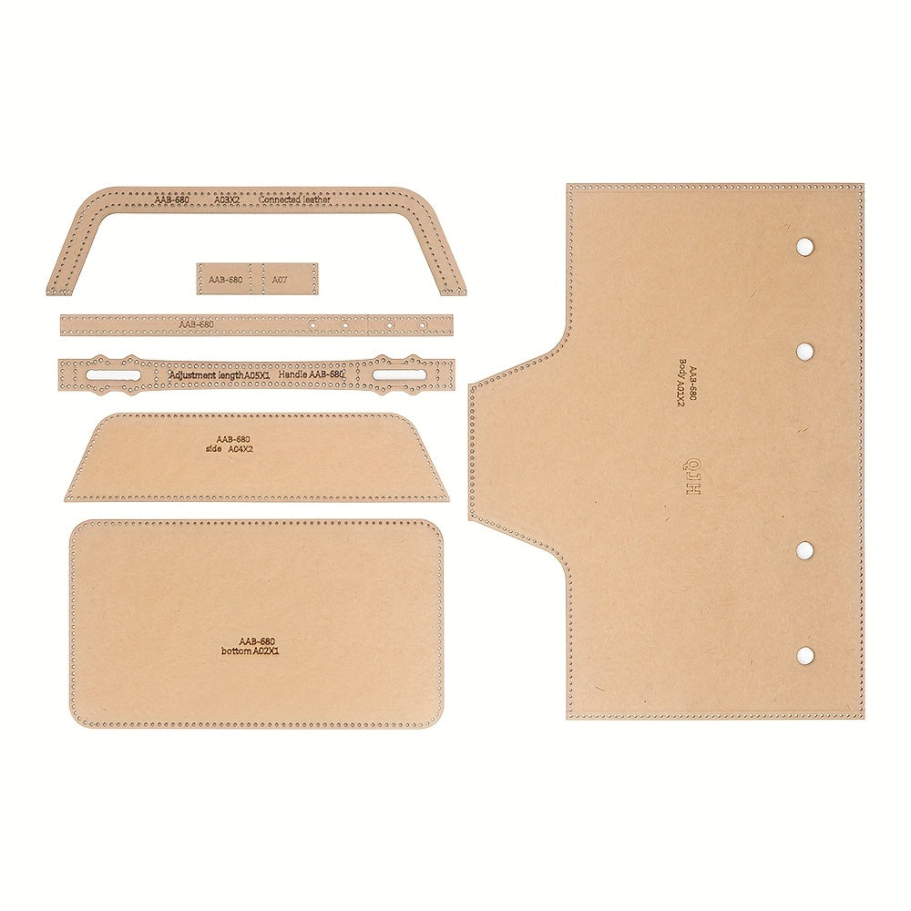 TEMU Qjh Set Of Women's Handbags-shoulder Storage Bags, Made From Paper Templates, Diy Leather Crafts - Laser-cut Sewing Templates With Holes - -