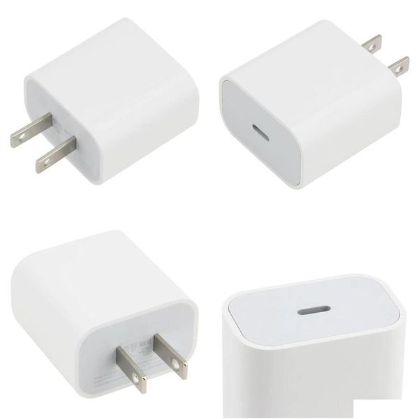 Cell Phone Chargers Type C Wall Charger Pd 20W Fast Charging Travel Home Mobile Power Adapter Us Plug For Samsung Xiaomi Smartphone Dhha4