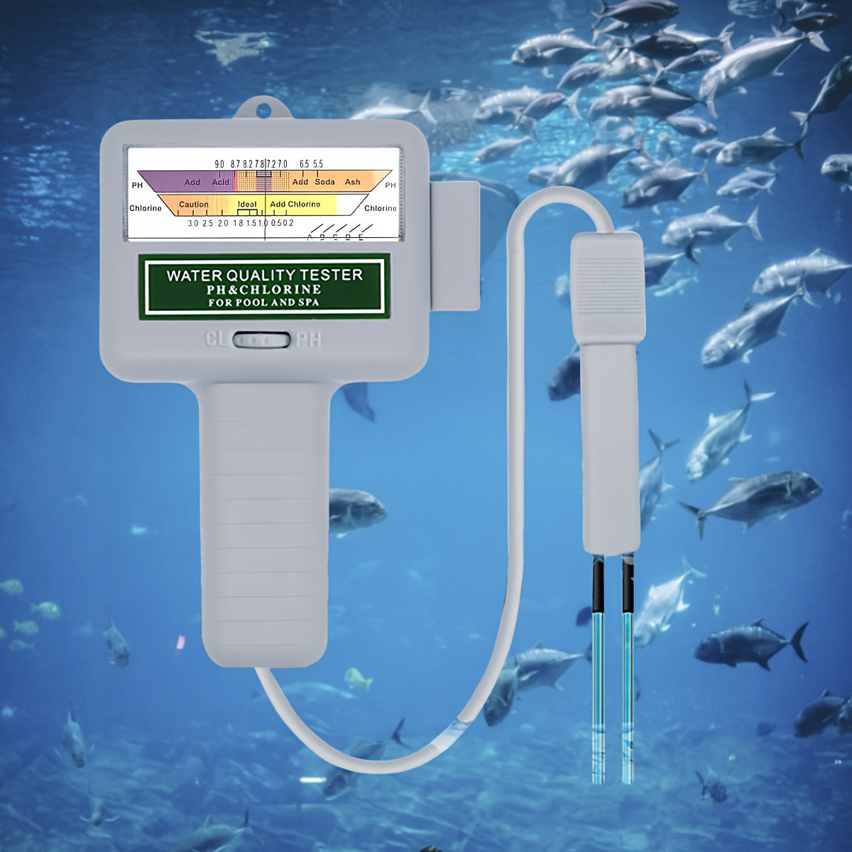 TEMU 2-in-1 Portable Ph And Chlorine Water Tester With Digital Lcd Display - High-precision 0.1 Ph-cl² Measurements, Dual Sensors For Aquarium, Pool,