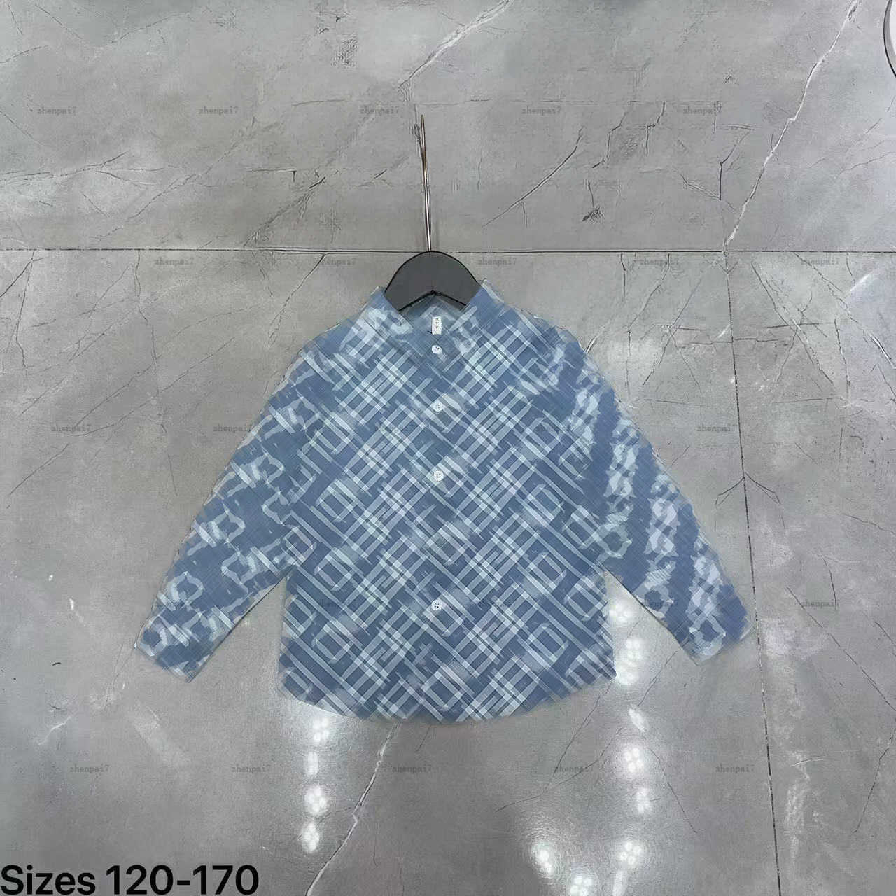 Top one baby shirt lapel shirt kids designer clothes child cardigan Single-breasted buckle design girls boys Blouses A235X07N059-a