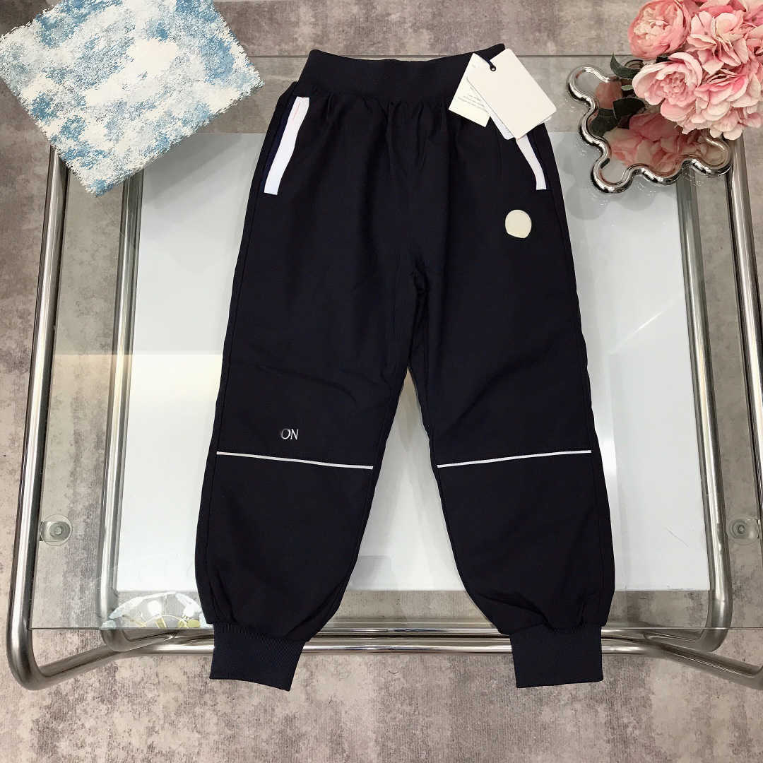 Winter warm pants designer Child Clothing Logo decoration baby Casual pants fashion Solid color Kids trousers