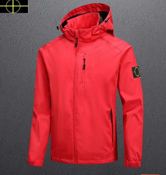 plus size coat Spring and Autumn Stone Mens Jacket island Stand Collar Hooded Solid Mens Casual Windproof Outdoor Is land Jacket Coat New202