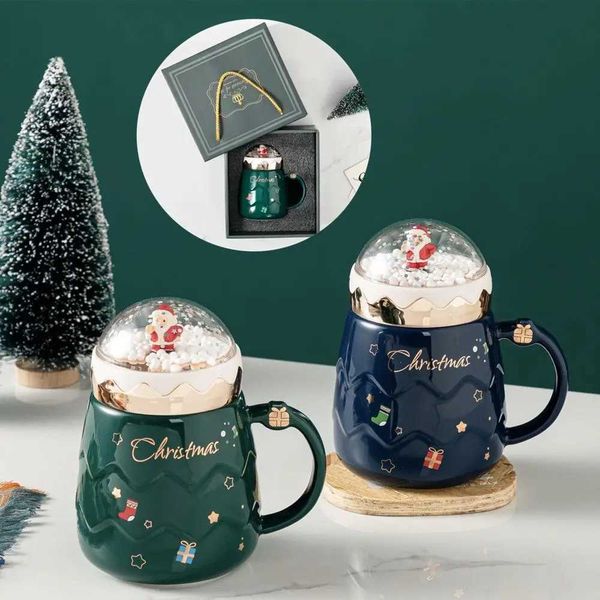 1 Cute Ceramic Coffee Cup Creative Christmas Beverage Cup Santa Claus Cup Luxury Holiday Gift High Quality Accessories CL240905
