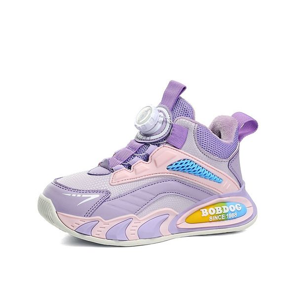 2024 New Boys 'Winter Plush Sports Firls' Shoes de basquete casual Frete grátis