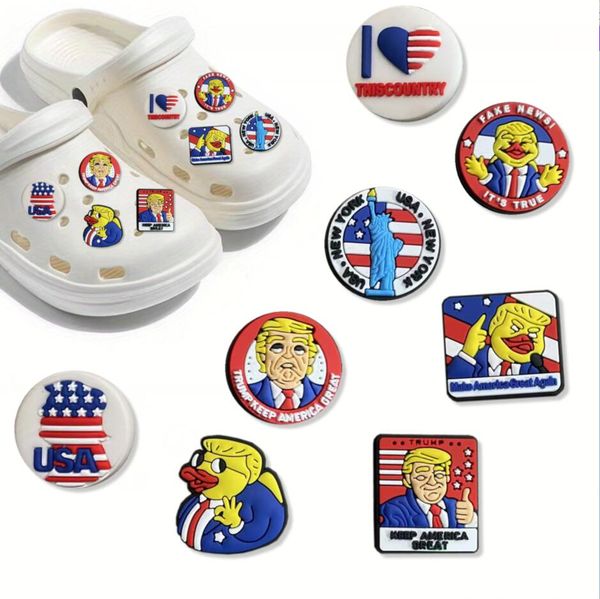 Shoe Parts Accessories Trump Cute cartoon shoes DIY decoration buckle PVC soft rubber shoe flower accessories
