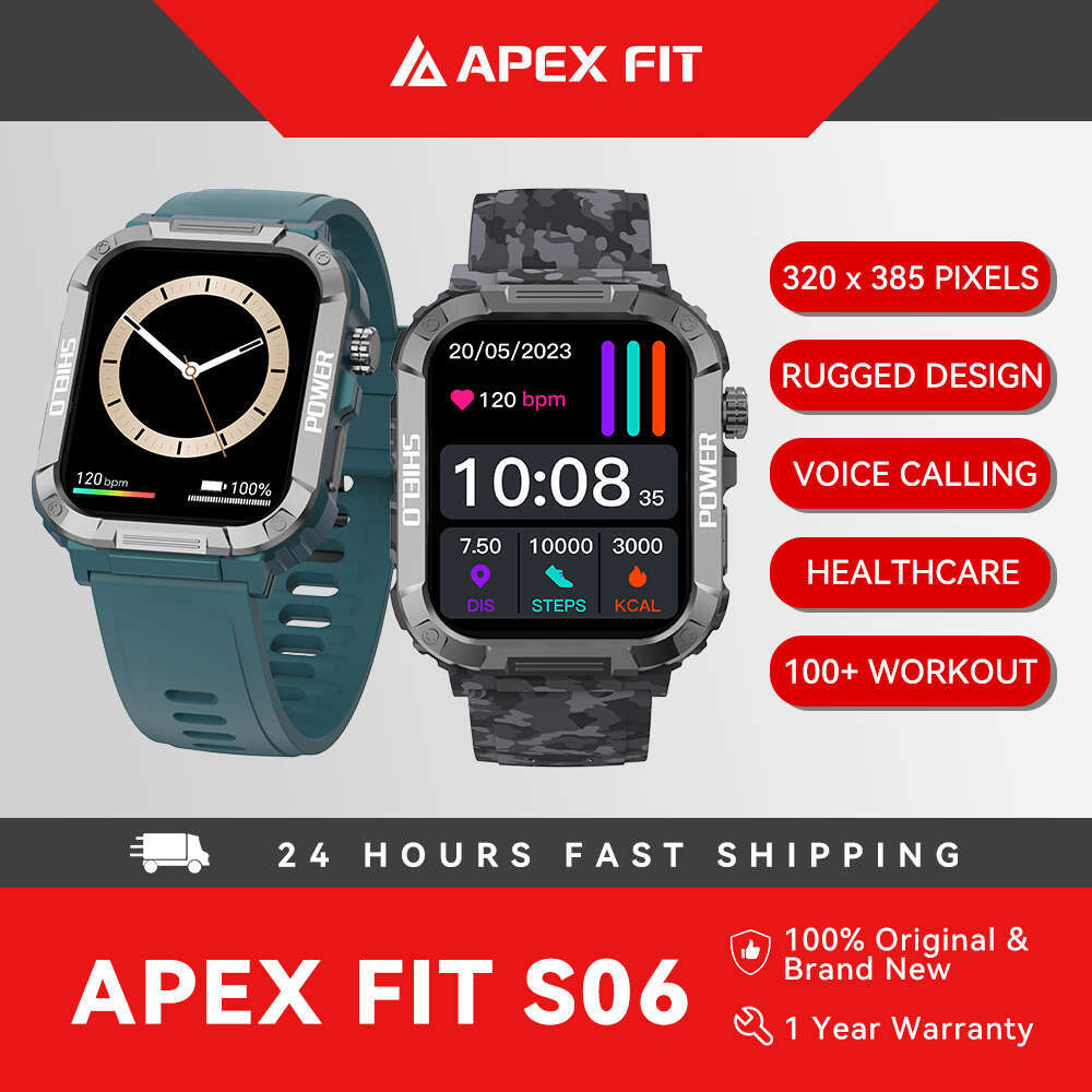 Apex Fit Sport S06 Smartwatch 1.91&#039;&#039; Full Touch Screen BT Call Outdoor Fiess Tracker Smart Watch With IP68 Waterproof