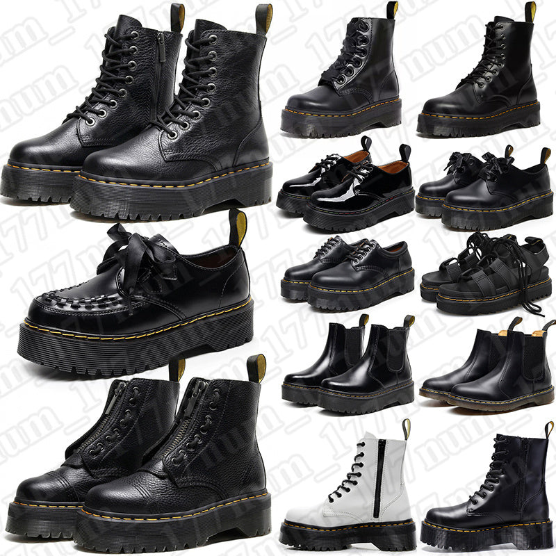 free shipping designer boots doc martins sandals shoes black leather white pink mens womens booties winter knee high Half Ankle platform boot outdoo