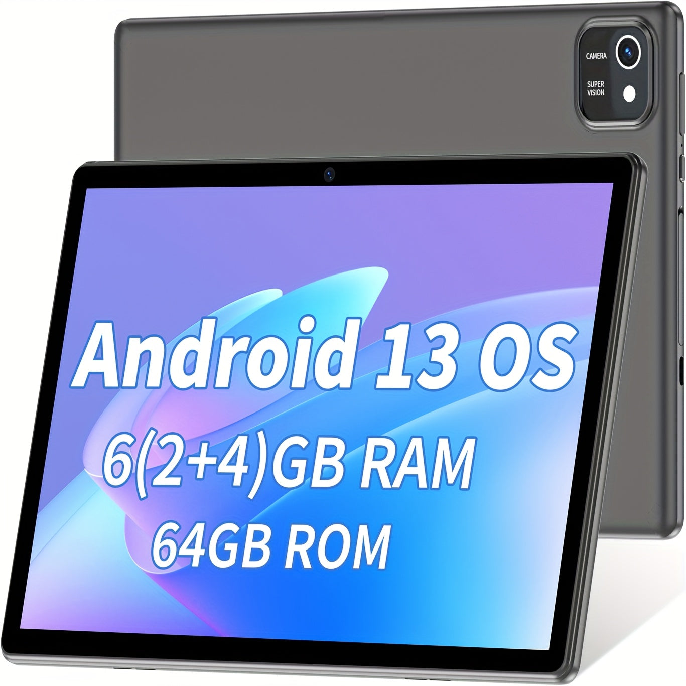 TEMU New 13, 10-inch Tablet, 6 (2+4) 64gb, 4-core Tablet, Ips Hd Touchscreen, Powerful Performance, Large Capacity, And Long , Tablet, Pad