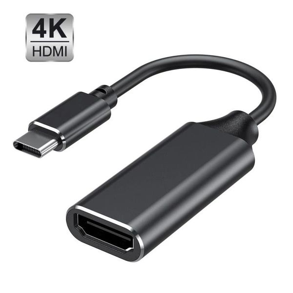 Type-C to HDMI 4K Adapter USB C Male to HDTV Female Conversion Cable for Laptops, Tablets & Macbooks