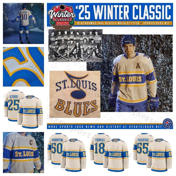 2025 St. L Blues Winter Classic Hockey Jerseys Robert Thomas Kyrou Kapanen Schenn Buchnevich Parayko Saad Donato Bedard Foligno Brossoit Hal