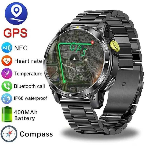 Smartwatch 1.5 AMOLED HD Sn Call GPS Smart Watch Men Military Sports Fitness Tracker Smartwatch for Android IOS 400mAh 2024 Z241026