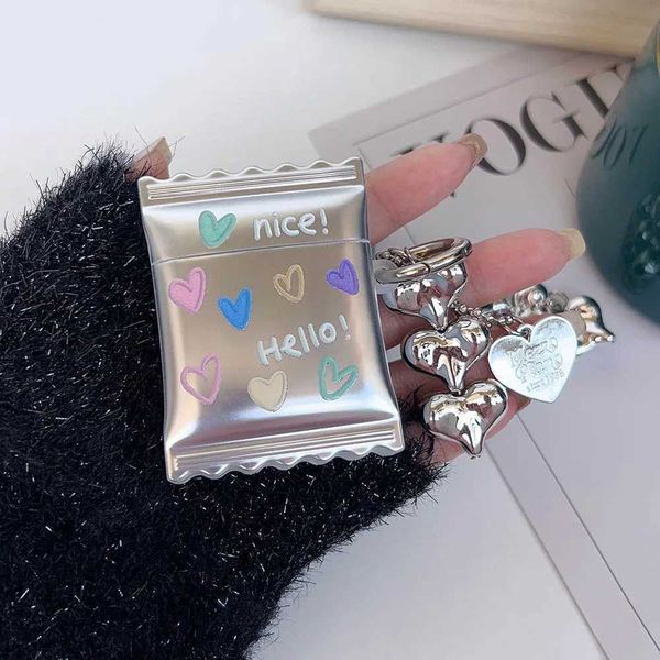 Candy Sweet Color Love ECG Silicone Earphone Case Suitable for AirPods 1 2 3 Pro 2 AirPod Cover Pendant M240827
