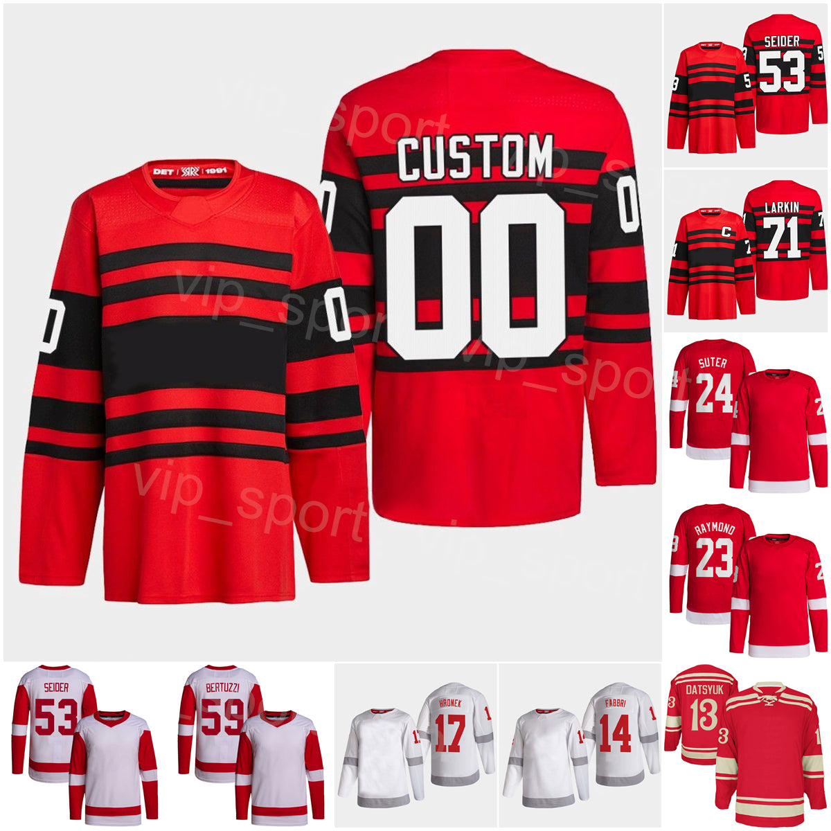 Men Kids Reverse Retro Hockey 17 Filip Hronek Jerseys 24 Pius Suter 13 Pavel Datsyuk 71 Dylan Larkin 59 Tyler Bertuzzi 23 Lucas Raymond 53 Moritz Se