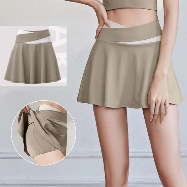 Sports Summer Women quick dry elastic running high waist fiess short skirts tennis run Gym yoga skirt with shorts s
