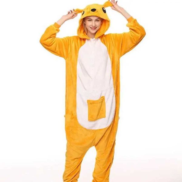 Halloween Onesie Kangaroo Sleepwear for Women Men Adult Animal Kigurumis Pyjamas Cartoon Pajama Flannel Homewear Cosplay CostumeX240910