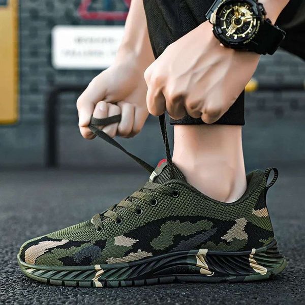 2024 Camouflage Sneakers Mens Fashion Non-slip Mesh Surface Breathable Sports Wo men&#039;s Outdoor Lightweight Walking Shoes