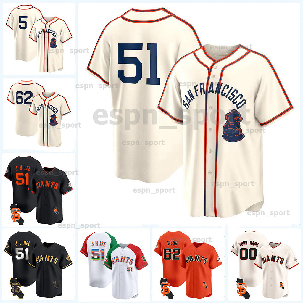 Jung Hoo Lee Baseball Jersey Matt Chapman 2024 Rickwood Classic Giants Jerseys Logan Webb Blake Snell Camilo Doval LaMonte Wade Jr. Jorge Soler Bust