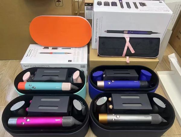 Curg Irons: 6-in-1 Multifunction Styg Tool with Anion Hair Care Tech, Warm Air Comb, Blow Dryer, Curler, Shaper in Leather Box (Home & Unise