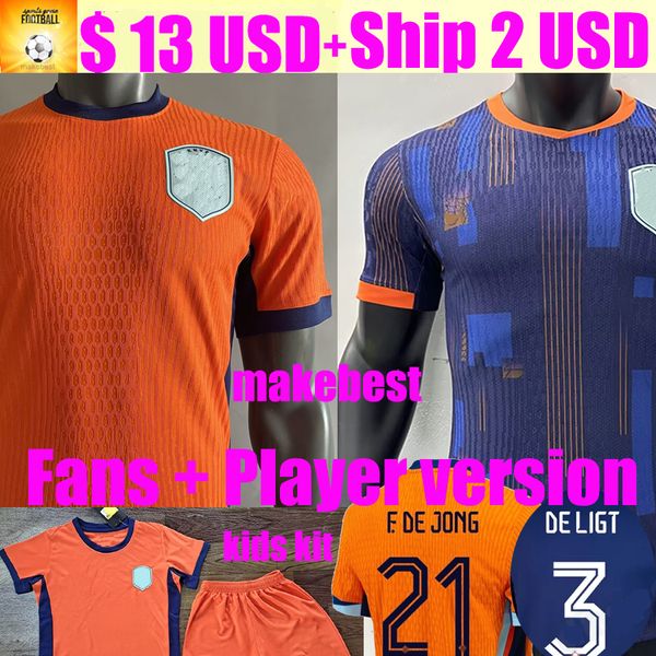 24 25 Netherlands MEMPHIS European Cup 23 24 Holland Club Jersey JONG VIRGIL DUMFRIES BERGVIJN Shirt 2024 KLAASSEN BLIND DE LIGT Men Kids Ki