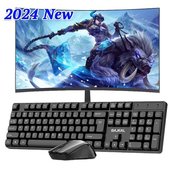 2.4G Silent Full-Size Mouse and Keyboard USB Receiver External Computer Keyboard Mouse Office Keyboard for PC-Laptop-Windows X250203