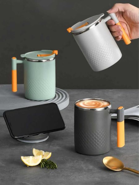 WORTHBUY 18-8 Stainless Steel Coffee Mug With Handle Portable Water Cup Double Layer Insulated Tumbler Heat-resistant Drinkware Y240813