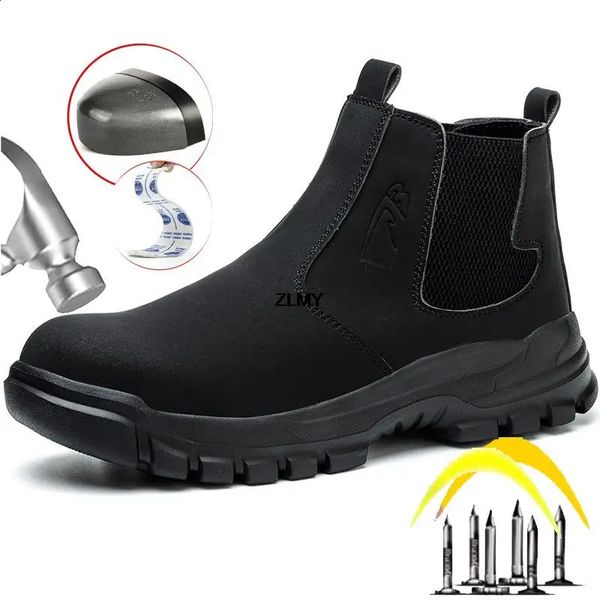 ZLMY Anti-Spark Shoes Mens High Top Trabalho Botas de Segurança Puncure Sapatos de Segurança de Construção Men Botas Plus Tamanho 48 241217