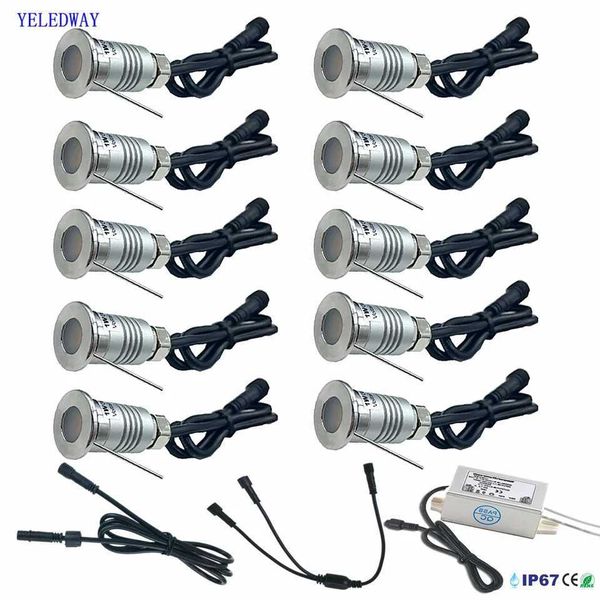 Outdoor Mini LED Underground Light with Transformer 1W Garden Buried Deck Lamp IP67 Waterproof 12V Recessed Stair Yard Spotlight CL240813