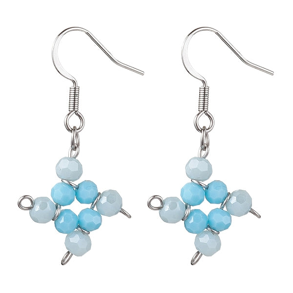 Boucles d'oreilles pendantes en perles de verre losange
